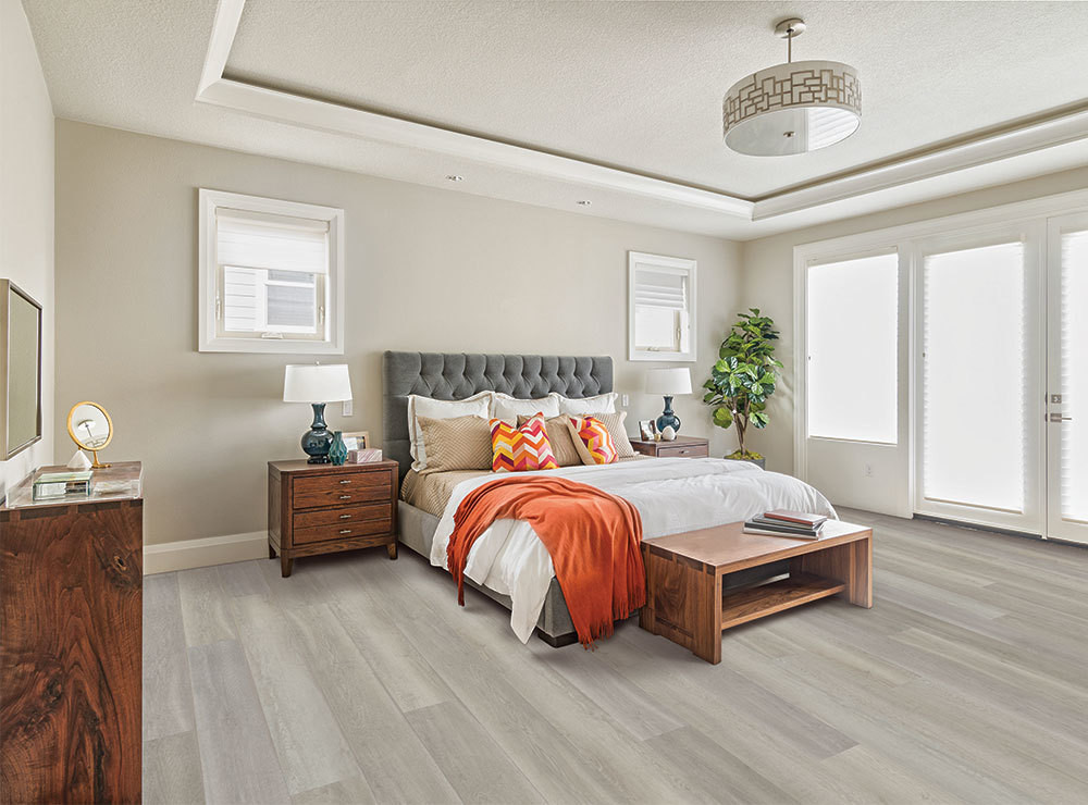 COREtec luxury vinyl flooring in a bedroom